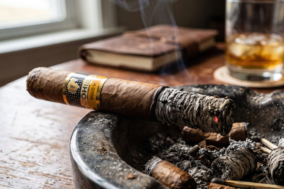 cigar and ash