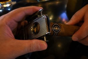cutting a cigar