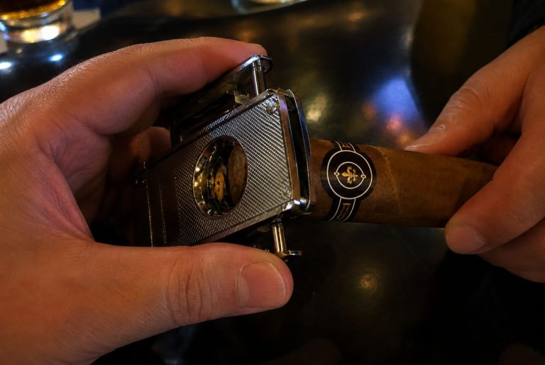 cutting a cigar