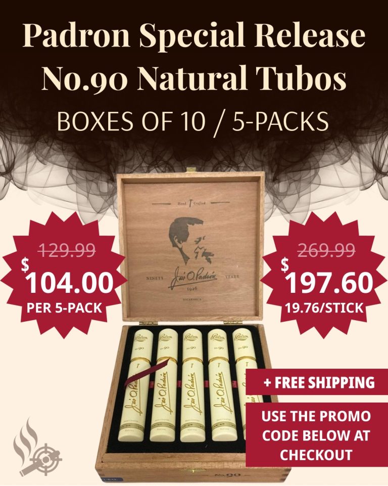 Padron Special Release No.90 Natural Tubos packs and boxes